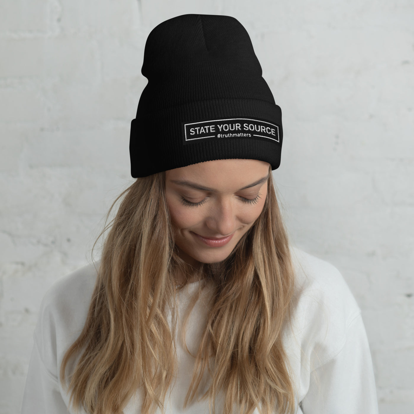 State Your Source Cuffed Beanie