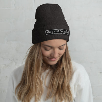 State Your Source Cuffed Beanie