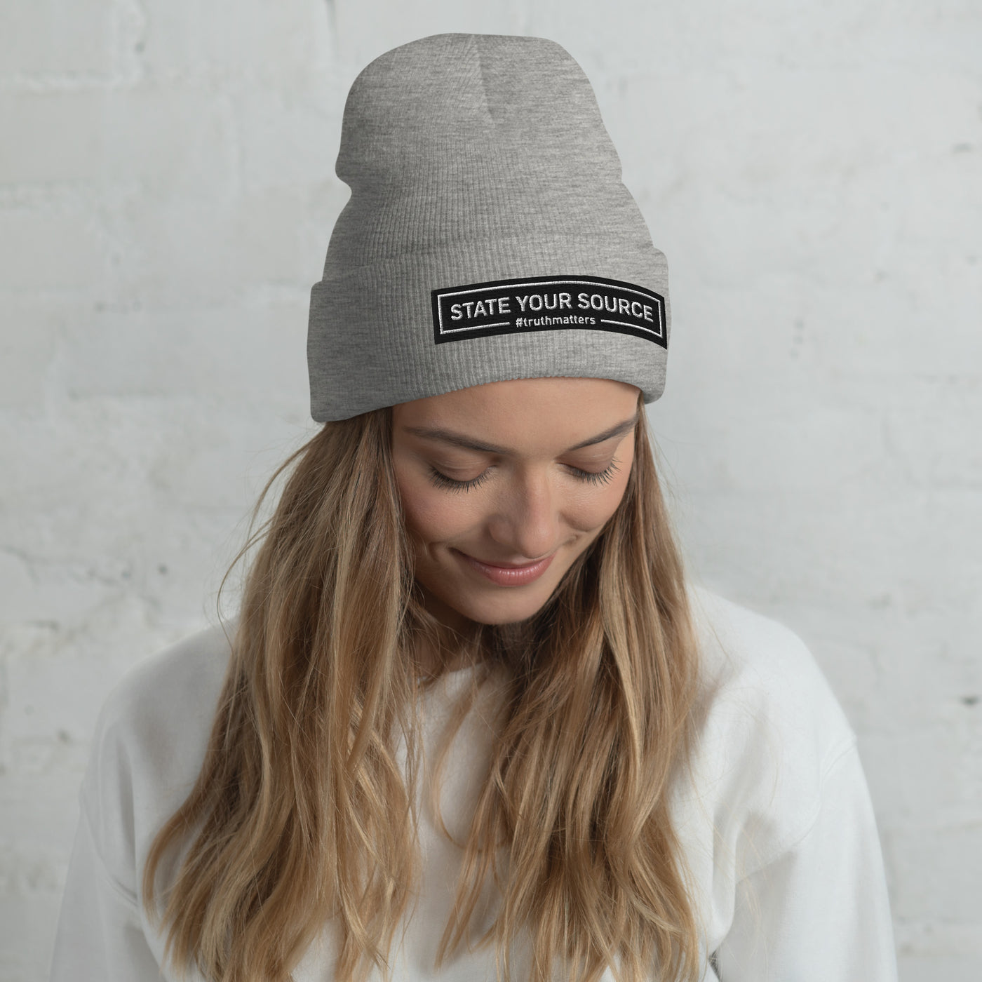 State Your Source Cuffed Beanie