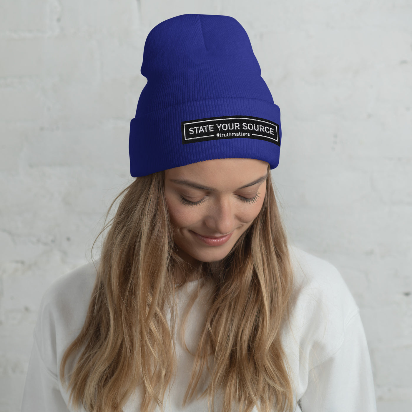 State Your Source Cuffed Beanie