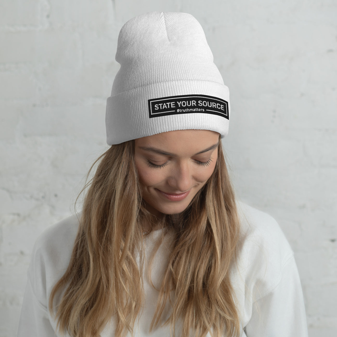 State Your Source Cuffed Beanie