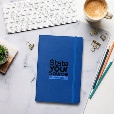 State Your Source-Hardcover Bound Notebook- BLUE