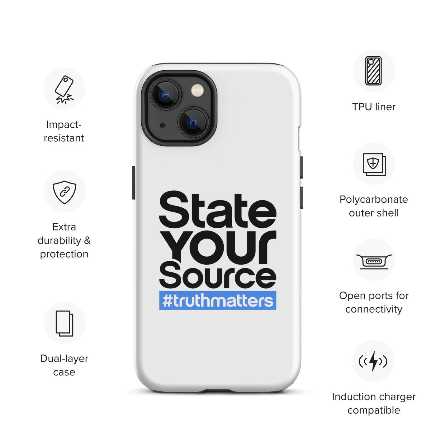 State Your Source- Tough Case for iPhone®s BLUE