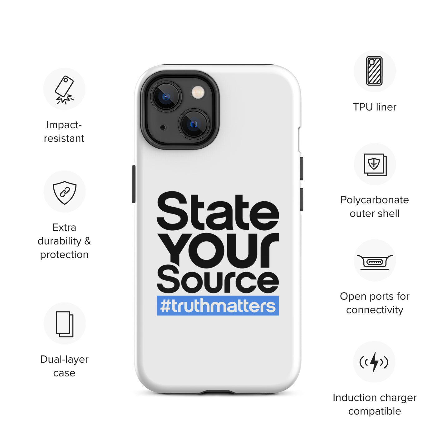 State Your Source- Tough Case for iPhone®s BLUE