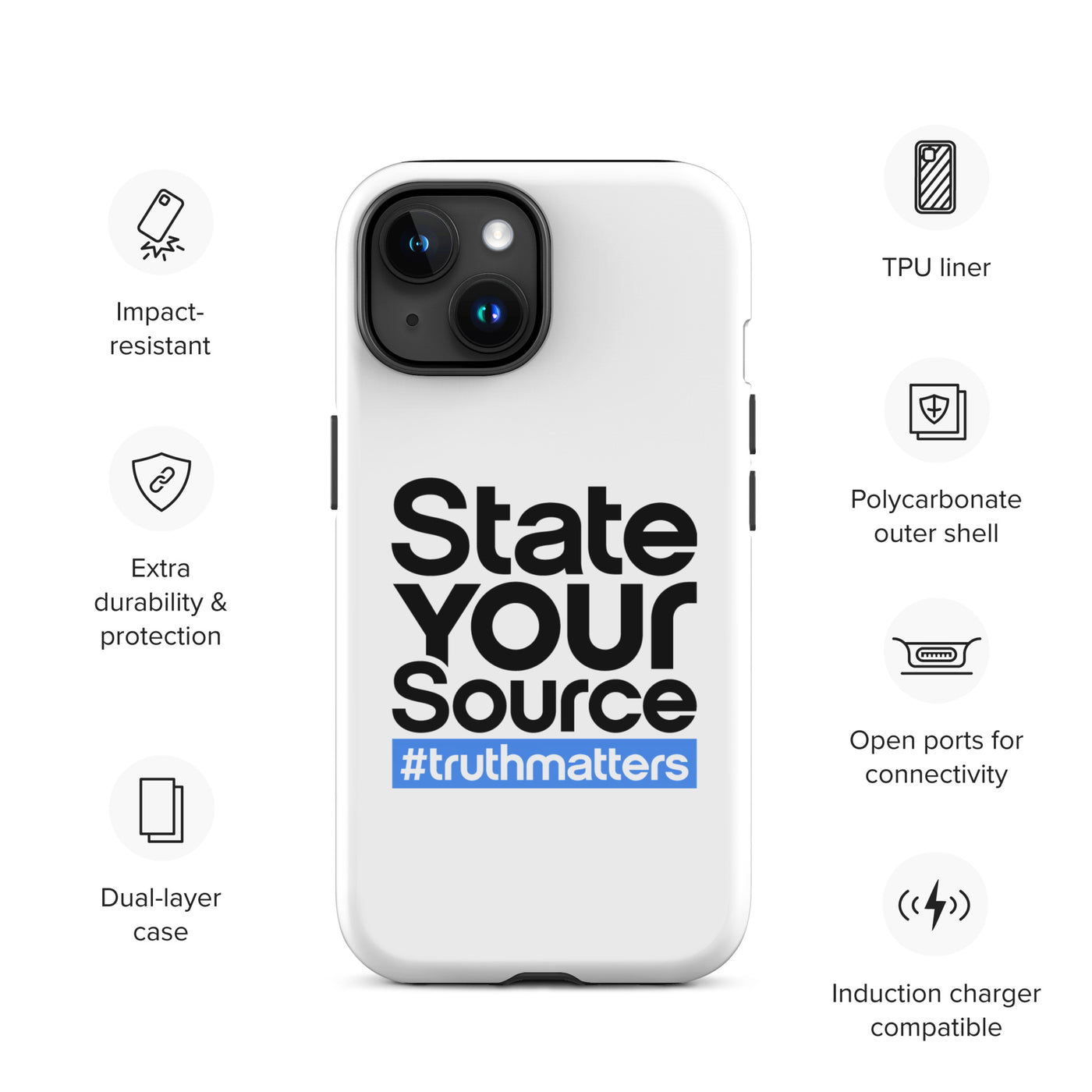 State Your Source- Tough Case for iPhone®s BLUE