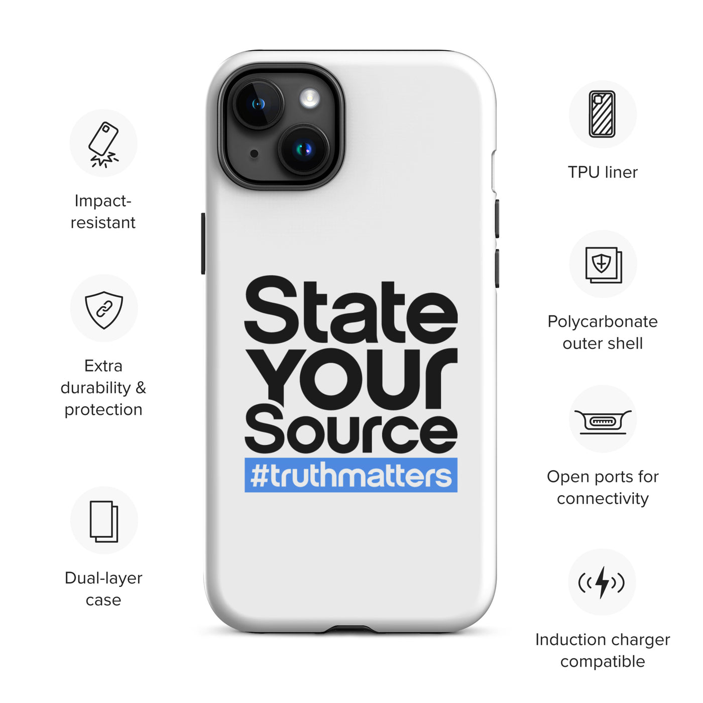 State Your Source- Tough Case for iPhone®s BLUE