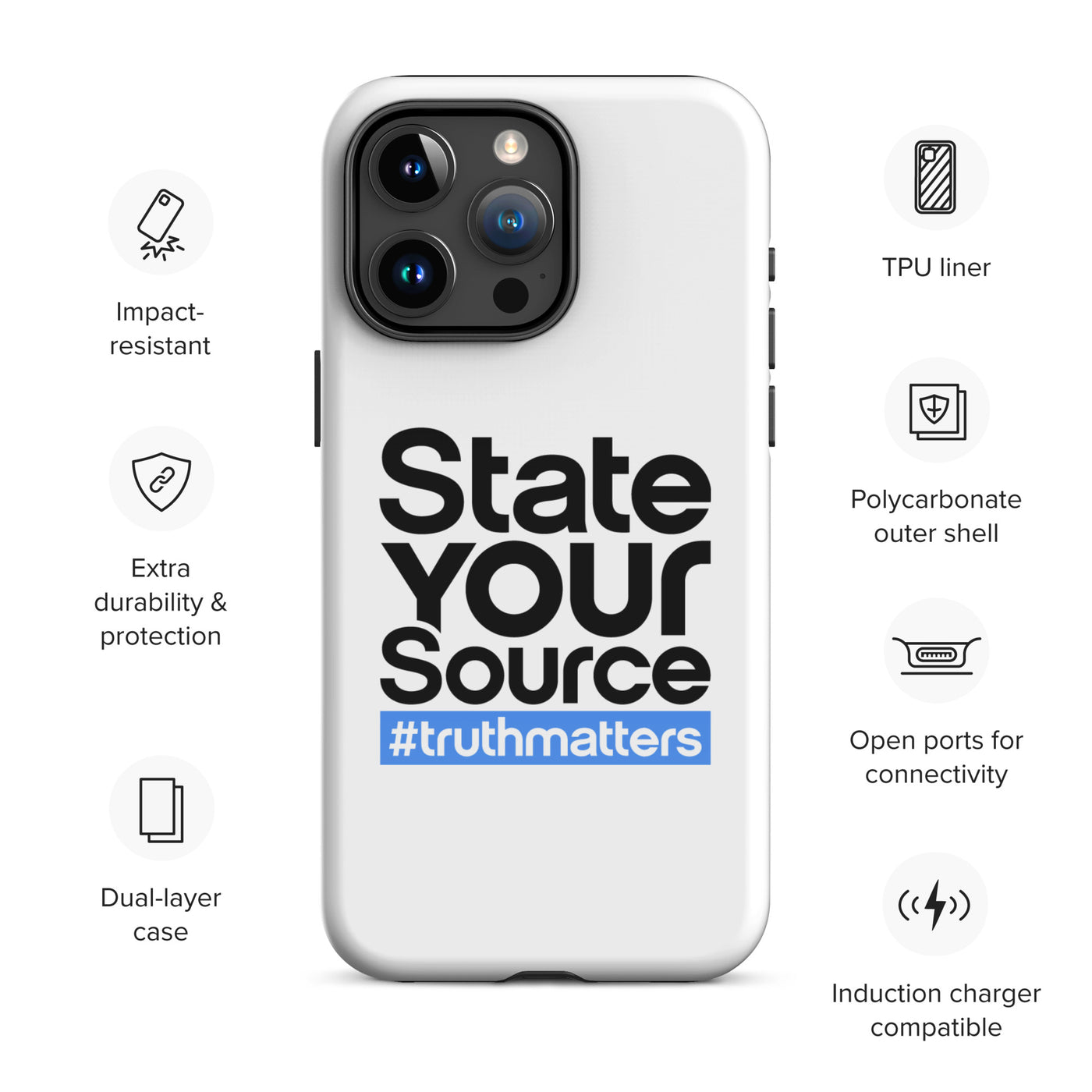 State Your Source- Tough Case for iPhone®s BLUE