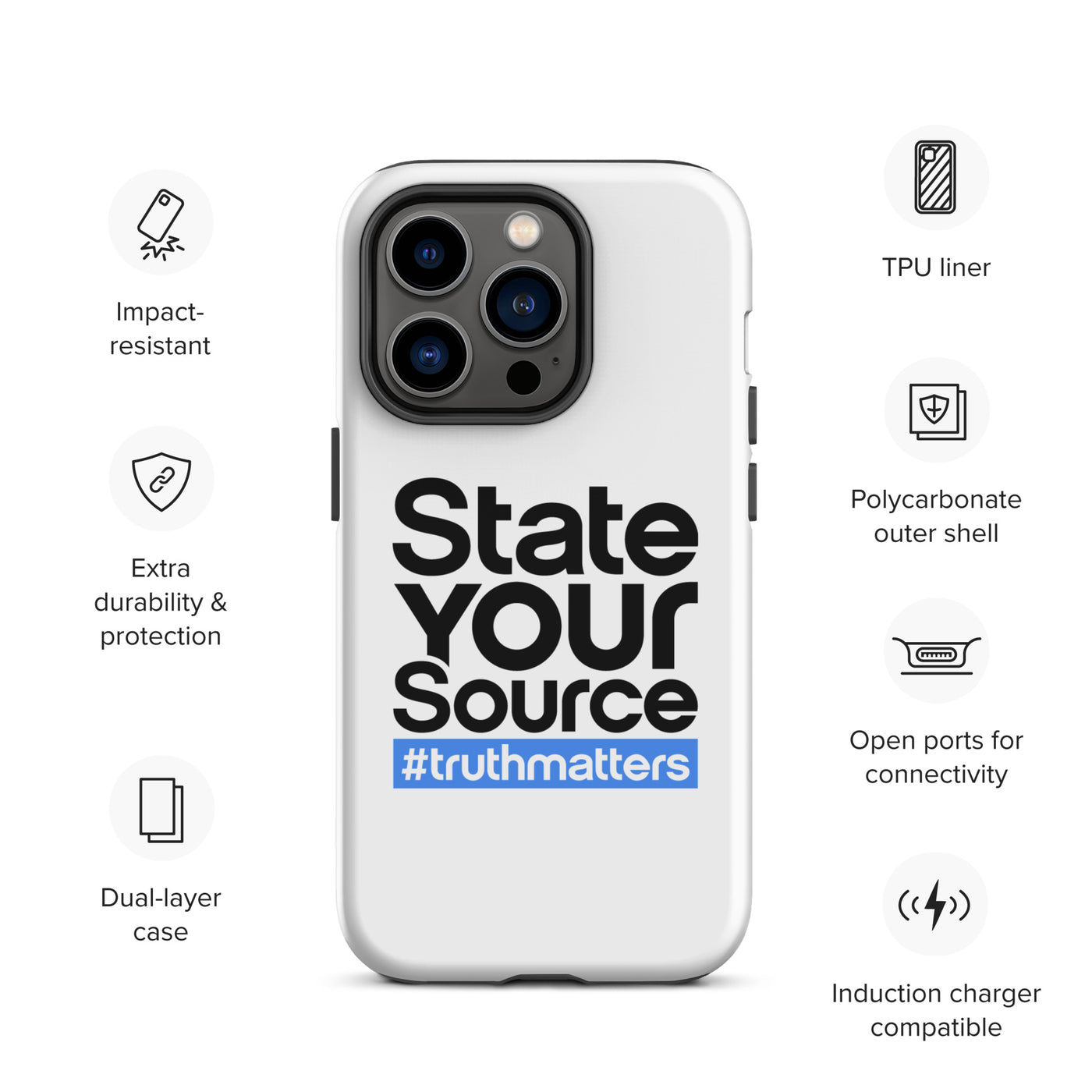 State Your Source- Tough Case for iPhone®s BLUE